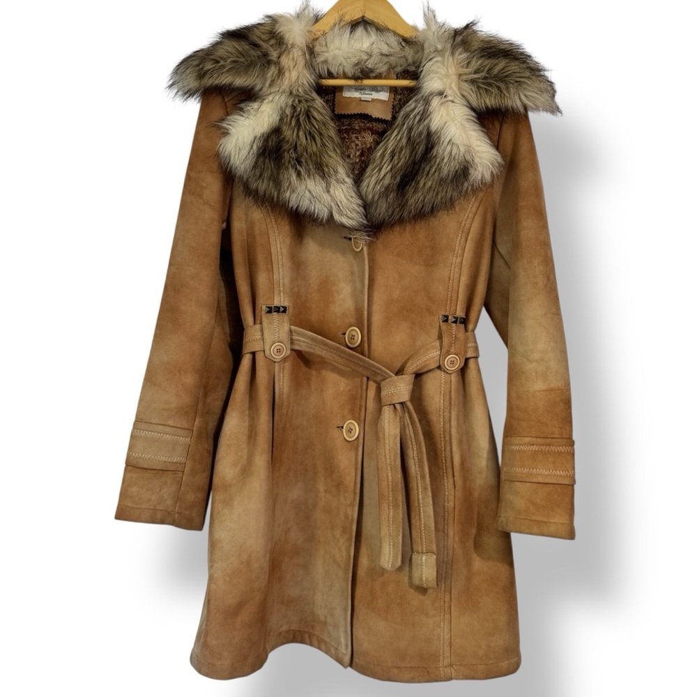 Tasha Polizzi Women’s Size Large Faux Fur Trench Coat